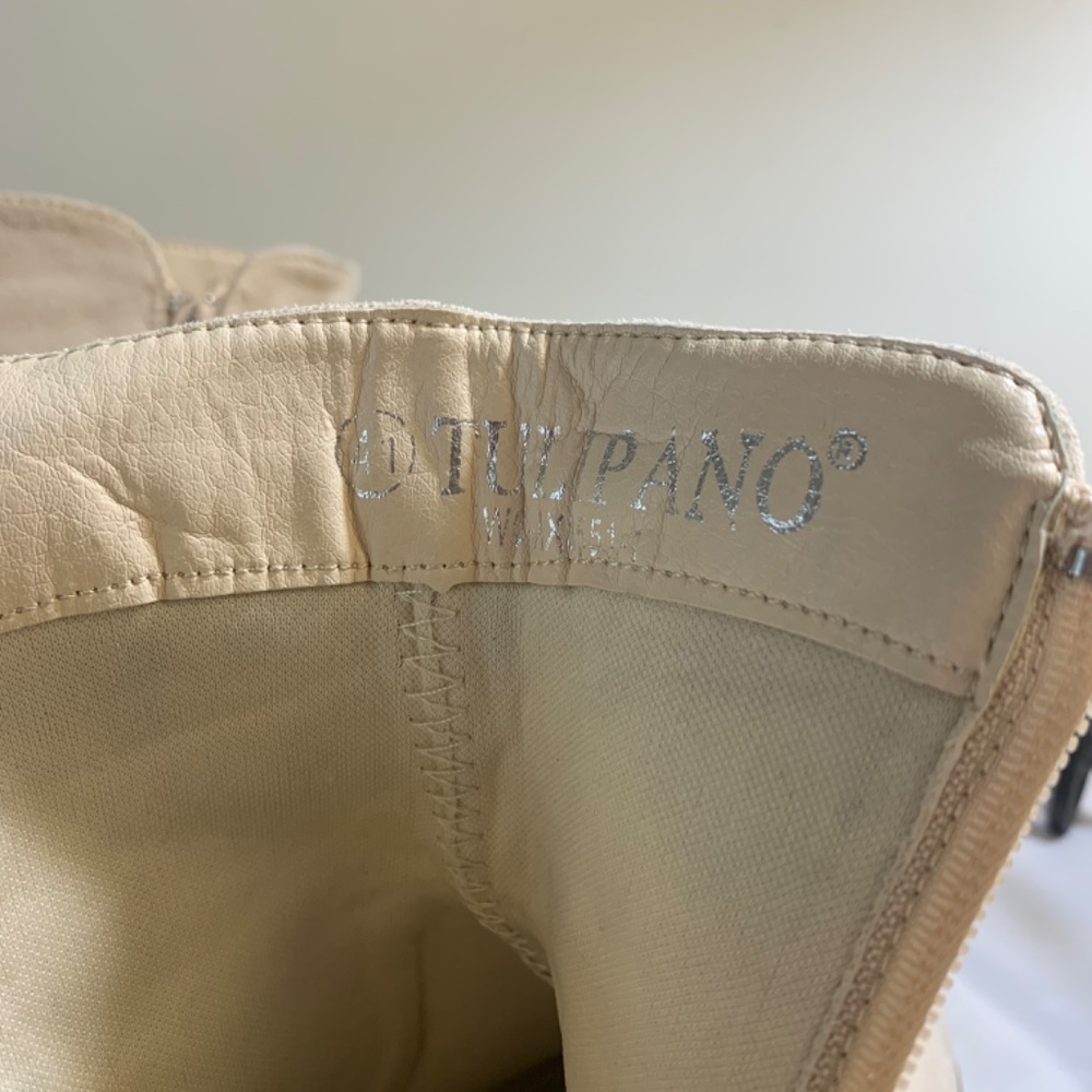 Tulipano side zip boot suede low heel size 9 cream - Picture 6 of 7
